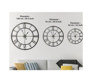Ensemble de 3 horloges murales en métal pour la décoration de salon de la maison et de l'hôtel Horloge murale faite à la main au prix de gros - Product Image 1
