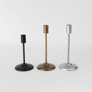 Antique Wedding <b>Gold</b> Black Pillar Tapered Metal Candle Stick <b>Candlestick</b> <b>Holder</b> for Home Decoration - Product Image 2