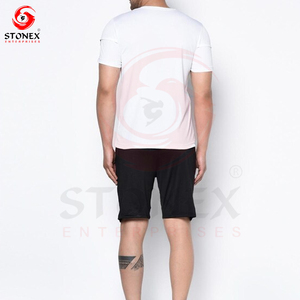 Conjunto de Dos Piezas de Ropa Deportiva para Hombre, Estilo Urbano Otoñal, Personalizado, Transpirable, de Poliéster/Algodón, Camisetas y Pantalones Cortos - Product Image 5