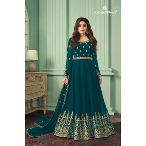 Ropa de boda y fiesta para mujer, postizo pesado de Georgette, trabajo de secuencia bordada, Salwar Kameez con Dupatta, India c, novedad - Product Image 3