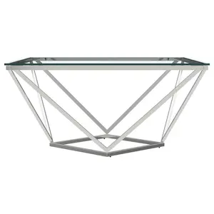 Modern Classic Round Coffee <b>Table</b> Handmade with Extendable Silver Metal Frame for Home <b>Decor</b> and Living Room Furniture - Product Image 4