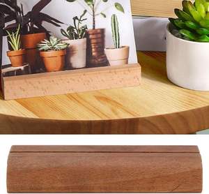 Wooden Business Card Note Clamp 5Pcs Wooden Business Card <b>Holder</b> <b>Photo</b> Display <b>Stand</b> Note Clamp Office Sign in Supplies - Product Image 5