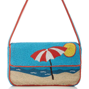 Luxury Handmade <b>Beach</b> <b>Umbrella</b> Beaded Shoulder Bag Summer Vacation Ocean Scene Small Flap Women Evening Party Purse Handbags - Product Image 1