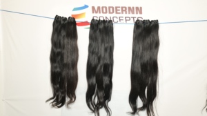 Extensiones de cabello humano de templo indio sin procesar, virgen alineada con cutícula cruda, estilo de rizo ondulado de Color negro recto Natural, precio - Product Image 4