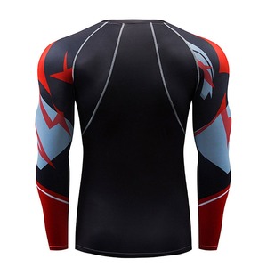 Protège-éruption BJJ à manches longues pour hommes Protège-éruption en spandex imprimé sublimé MMA Vêtements de compression pour hommes - Product Image 2