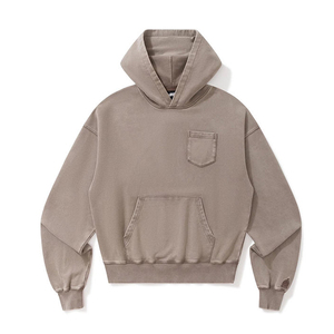 Sudadera Deportiva Unisex de Felpa Francesa, Estilo Vintage, Lavado Ácido, Hombros Caídos, Gruesa, para Invierno, al por Mayor - Product Image 6