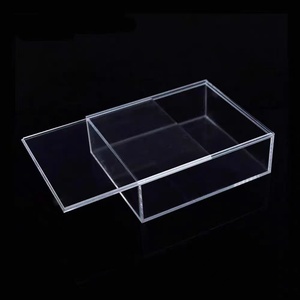 Clear Acrylic <b>Display</b> Box Transparent Storage <b>Case</b> with Lid Desktop Organizer for Cosmetics <b>Shoes</b> Small Items - Product Image 2