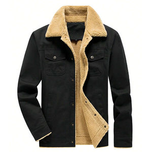 เสื้อแจ็กเก็ตผ้านิ่มสำหรับผู้ชาย, เสื้อแจ็กเก็ตฤดูหนาวผ้ากำมะหยี่ปักลายสัตว์ศิลปะผ้าฟลีซซับในกันลมอบอุ่นปกพับลง - Product Image 1