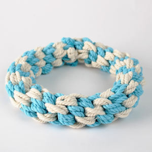 Jouet à tirer en corde de coton avec doubles anneaux pour chiens, favorise la mastication équilibrée et des séances de tirage contrôlées, fabriqué au Vietnam - Product Image 4