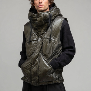 Chaleco Acolchado Negro Brillante para Hombre, Ropa de Calle de Invierno, Chaleco Sin Mangas Extra Grande, Chaleco Acolchado de Moda Masculina, Chaleco Acolchado de Burbujas - Product Image 5