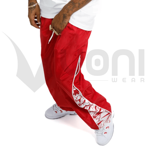 กางเกงแทร็คทรงโอเวอร์ไซส์เอวสูงแบบยูนิเซ็กซ์ ขากว้างทรงบอยเฟรนด์ ผ้าคอตตอนถัก ทรงจ็อกเกอร์ ปลายขาบาน ปักโลโก้ ดีไซน์ลำลอง - Product Image 6