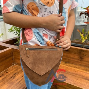 Handmade Dark Brown Genuine Suede Leather Crossbody Bohemian Bag for Women's Vintage Style Minimalist Adjustable Strap <b>Handbags</b> - Product Image 1