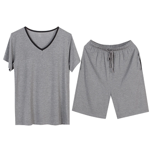 Trendy 2025, traje de verano de dos piezas personalizado para hombre, camiseta transpirable con cuello redondo y cuello en V y pantalones cortos - Product Image 3