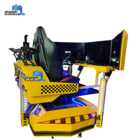Simulateur de course automobile 3D 4D en acier métallique, 3 degrés de liberté, 3 écrans, 2 places, chaise de jeu intérieure
