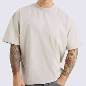 Men's T-<b>shirt</b> Acid Washed Crew Neck 2025 Drop Shoulder Oversized <b>Extended</b> Neck Heavyweight Streetwear T-<b>Shirts</b> for Men - Product Image 1