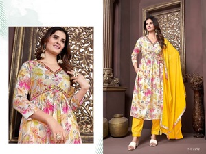 Conjunto indio pakistaní étnico Anarkali Salwar Kameez totalmente cosido rayón algodón estilo Sexy mayorista indio bodas fiestas - Product Image 4