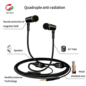 <span class=keywords><strong>Casque</strong></span> <span class=keywords><strong>filaire</strong></span> stéréo Ibrain FC12 à tube d'air <span class=keywords><strong>anti</strong></span>-radiation avec écouteurs 3,5 mm, étanche IPX-3 pour iPhone 15 - Product Image 3