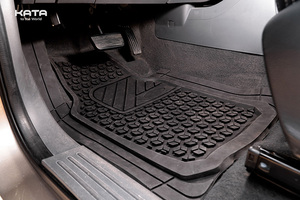 เสื่อยางกันน้ํากันลื่น 4 ชิ้นพรมปูพื้นรถยนต์สากลไม่มีกลิ่นปรับแต่งได้ง่ายสําหรับรถยนต์ส่วนใหญ่รถบรรทุก SUV - Product Image 6