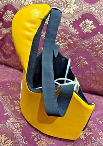 Garde d'aine jaune respirant de protection de boxe professionnelle de haute qualité avec cuir véritable pour hommes MS-GG-39 - Product Image 2