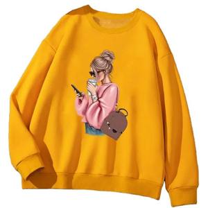 Sweat-shirt décontracté surdimensionné pour femme, col montant, imprimé, tissu respirant, à porter en hiver et au printemps - Product Image 6