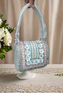 Bolso de mano con cuentas para boda, hecho a mano con piedras artísticas, elegante bolso de noche para mujer, calidad de exportación, India - Product Image 2