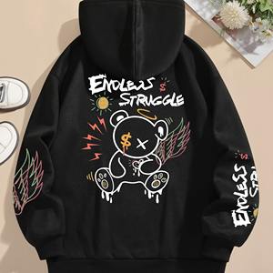 Automne et hiver nouveau sweat à capuche imprimé pull décontracté pour les Couples techniques teintées à la mode et confortables - Product Image 4