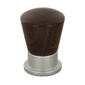 POMOLO CONICO LEGNO/OTTONE 745A MM.19 NOCE SCURO - Product Image 1