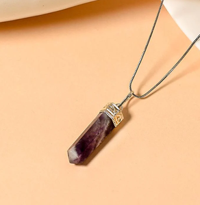 Latest <b>Amethyst</b> Pencil <b>Pendant</b> Wholesale Chakra <b>Pendants</b> for Sale Agate Necklace From Alif Crystal and Agate in India - Product Image 2