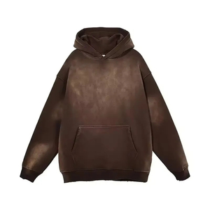 Hooded Collar Men's Acid Wash <b>Tracksuit</b> Set Cotton Hoodie & Sweatpants Oversized Distressed Vintage Acid Wash <b>Tracksuits</b> - Product Image 5
