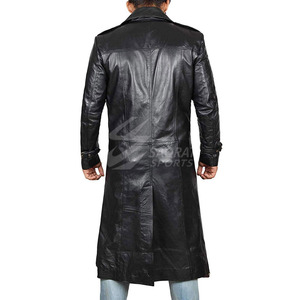 Manteau en cuir chaud d'hiver décontracté pour hommes, couleur unie, nouveauté, manteau en cuir tendance à bas prix pour hommes - Product Image 2