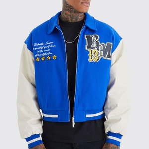 Chaqueta Universitaria Varsity de Cuero de Alta Calidad con Logotipo Bordado Personalizado al por Mayor para Hombre, Chaquetas Universitarias de Lana - Product Image 6