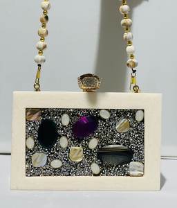 Premium resin <b>clutch</b> elegant handcrafted purse perfect for party wedding and gifting purpose - Product Image 3