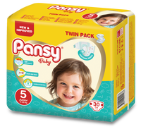 Pansy Hochwertige Einweg-Windeln USA-Herstellung XXL Mini Nr.2 Unisex Atmungsaktive Rückseite 3D-Auslaufschutz Importiertes SAP-Fluff