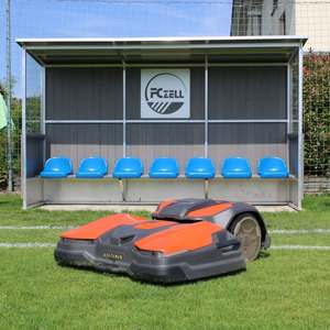 เครื่องตัดหญ้าแบบรีโมทคอนโทรลรุ่นใหม่ ขายดี พร้อมที่ตักดิน โครงสร้างแบบตีนตะขาบ ปรับใช้ได้กับทุกสภาพพื้นผิว ได้รับการรับรองมาตรฐาน CE - Product Image 1