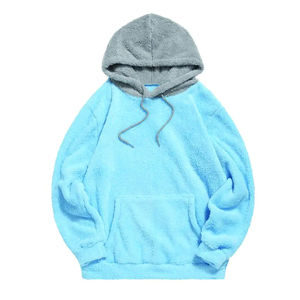 Customized Winter High Quality Men's Plain Fuzzy <b>Hoodies</b> <b>Soft</b> Fleece Warm Pullover Unisex Casual Oversized Plush <b>Hoodies</b> - Product Image 2