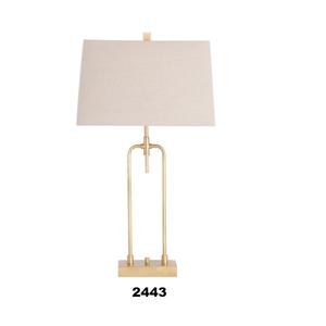 Hot Sale Gold Metal Table <b>Lamp</b> With Rectangular <b>Linen</b> <b>Shade</b> for Home Living Room & Dining Room - Product Image 1