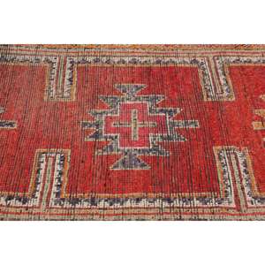Vintage Rug, <b>Runner</b> 3.4x13.1 ft Rug, Herki <b>Red</b> Patchwork Rug - Product Image 4