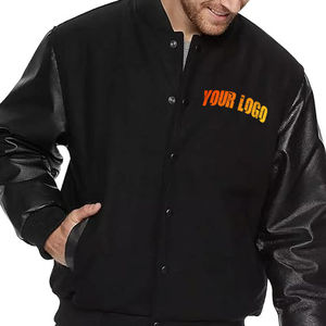 Vente en gros fabricant de veste Letterman à manches en cuir de haute qualité veste Streetwear vintage personnalisé pour hommes rue principale d'hiver - Product Image 2