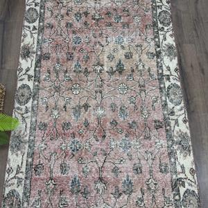 Alfombra de 3.3x7 pies, Alfombra Turca Vintage, Alfombra de Lana Roja - Product Image 3