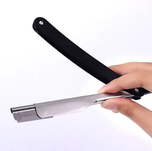 Maquinilla de afeitar profesional de acero inoxidable de alta calidad con borde recto para afeitado de barba y bigote Shavette - Product Image 2