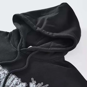 Sudaderas con capucha impresas para hombres, sudaderas con capucha de mezcla de algodón básicas personalizadas transpirables para hombres, sudaderas con capucha para hombres Premium, MOQ bajo y precio barato - Product Image 4