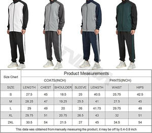 Ensembles de survêtements pour hommes, survêtement à manches longues et à fermeture éclair, vestes et pantalons actifs, tenues 2 pièces - Product Image 6