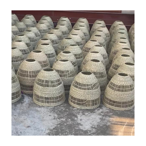 Abat-jour en jonc de mer tissé à la main naturel et écologique couvercle de lampe en jonc de mer suspension pour décor de maison, de café et de restaurant - Product Image 1