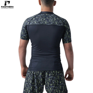 Venta caliente de alta calidad por encargo liso Color sólido BJJ Rash Guard Venta caliente Lightning Rashguard ropa deportiva hombres Pakistán - Product Image 6