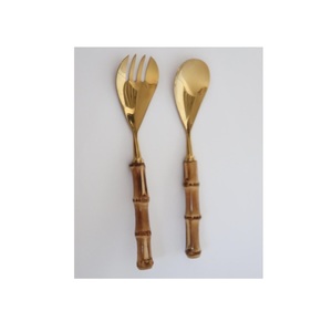 Service à salade avec manche en bois de mangue, nouveau Design, service à salade en métal, prix de gros, nouveaux couverts, Offre Spéciale - Product Image 6