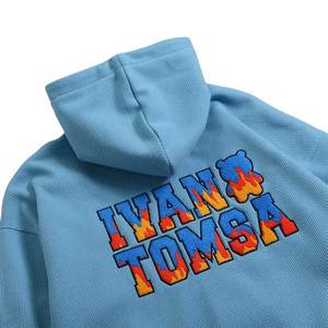 Vente en gros de sweats à capuche unisexes personnalisés avec logo imprimé, 100% coton, pour hommes, taille oversize, fermeture éclair intégrale, style uni - Product Image 4