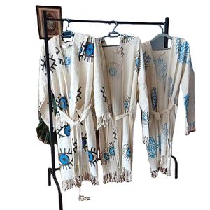 Motif d'oeil coton turc peignoir à capuche plage piscine maison séchage rapide lavable usine vente doux femmes hommes bonne qualité - Product Image 5