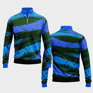 Vêtements de sport modernes personnalisés à fermeture éclair quart hommes femmes jeunes pull d'équipe à séchage rapide - Product Image 3