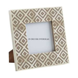 กระจกภาพทรงสี่เหลี่ยมผืนผ้าสำหรับการแสดงภาพที่น่าจดจำภาพแม่ของไข่มุกงานโมเสกลูกปัดรูปทรงสวยงาม - Product Image 1