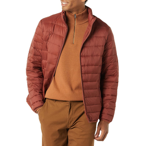 FINER THREADS Veste matelassée d'hiver pour homme, style urbain, respirante, séchage rapide, en toile tricotée, col montant, fermeture éclair - Product Image 4